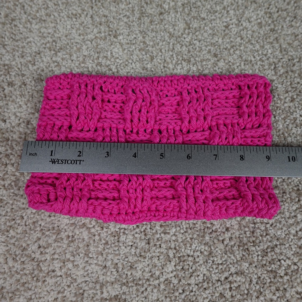 Handmade Pink Crochet Reusable Mop Cover for Swiffer Sweeper Basketweave Pad - Picture 4 of 5